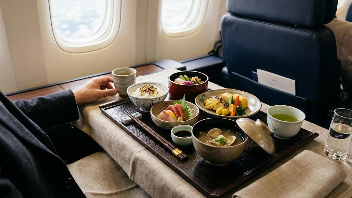 Japanese airline business class meal service