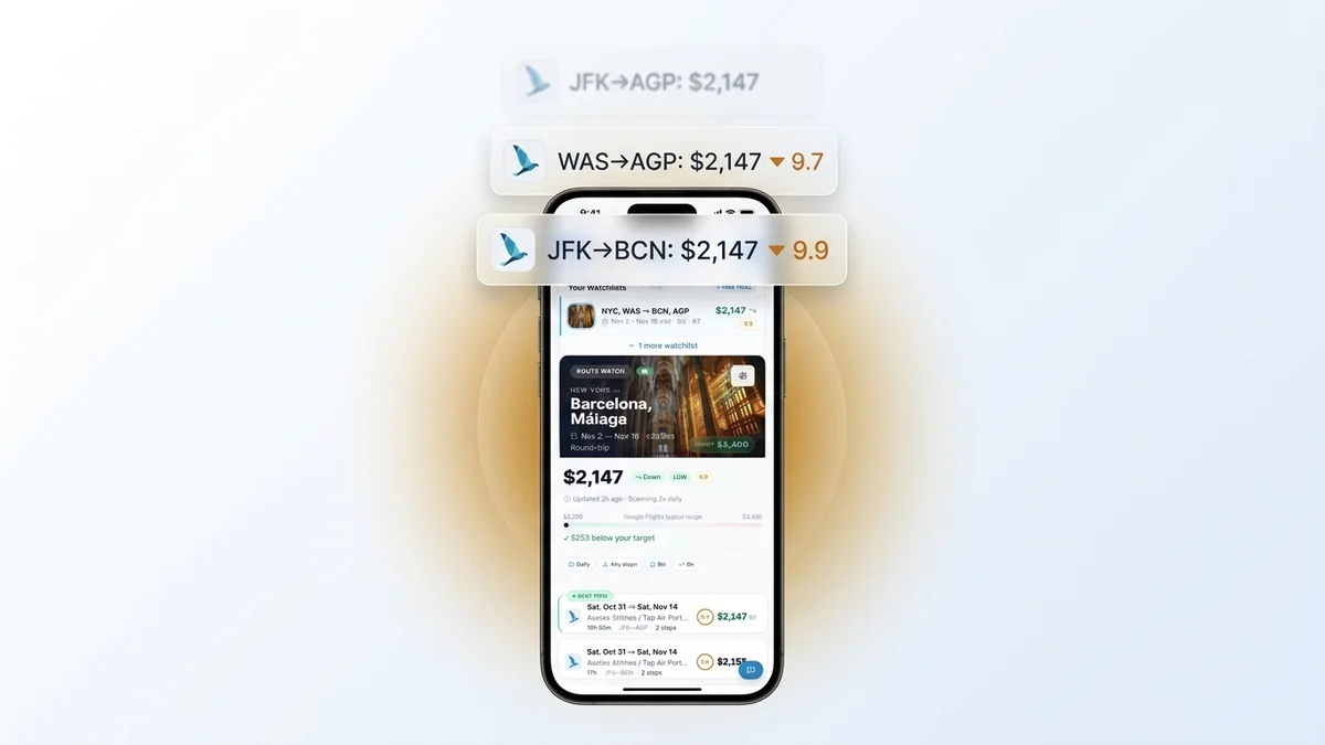 BusinessClassSignal sending real-time fare alert notifications from the mobile dashboard