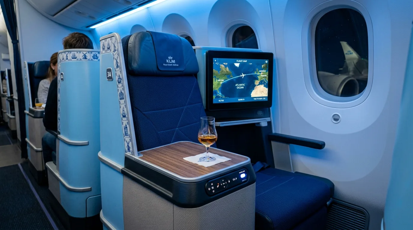 KLM World Business Class seat with Dutch-inspired design