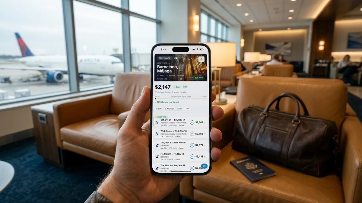 BusinessClassSignal mobile dashboard showing business class deal results