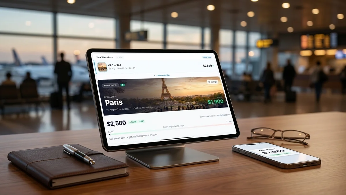 Airport departure board with flight listings