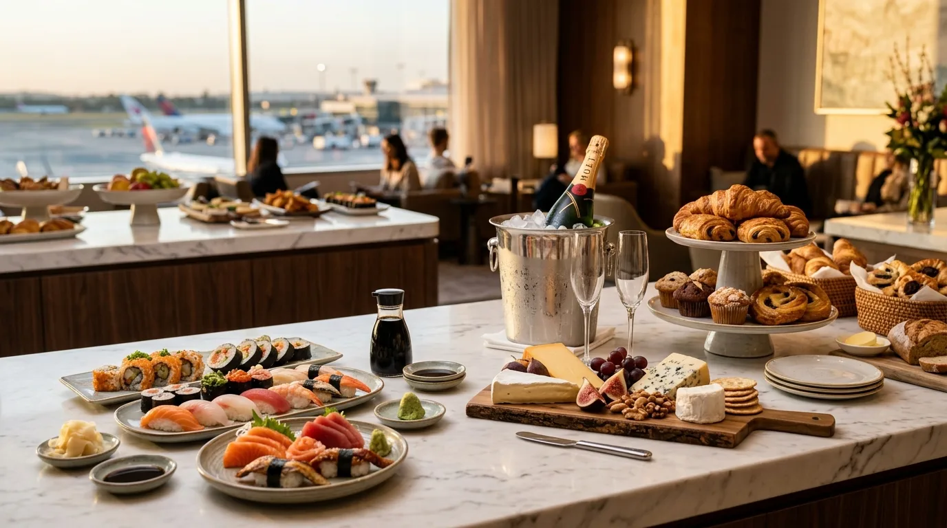 World-class airport lounge dining