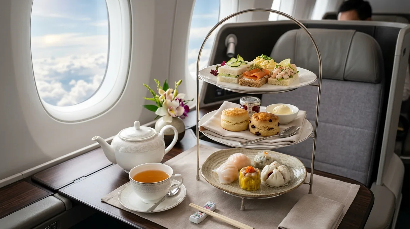 Business class dining experience — Cathay Pacific Business Class Review 2026