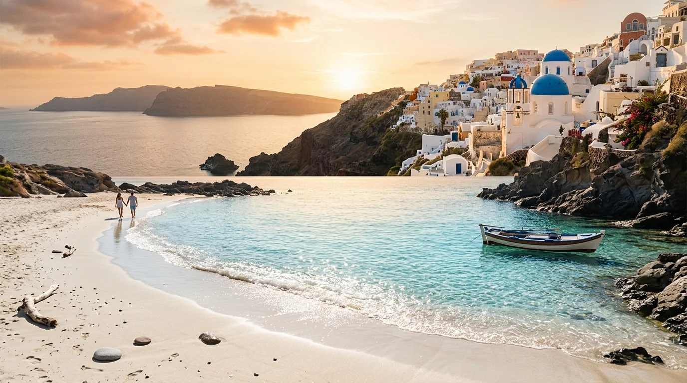 Mediterranean beach — Labor Day escape via business class