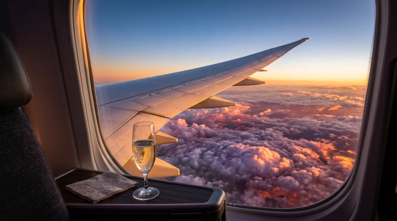 Business class window view