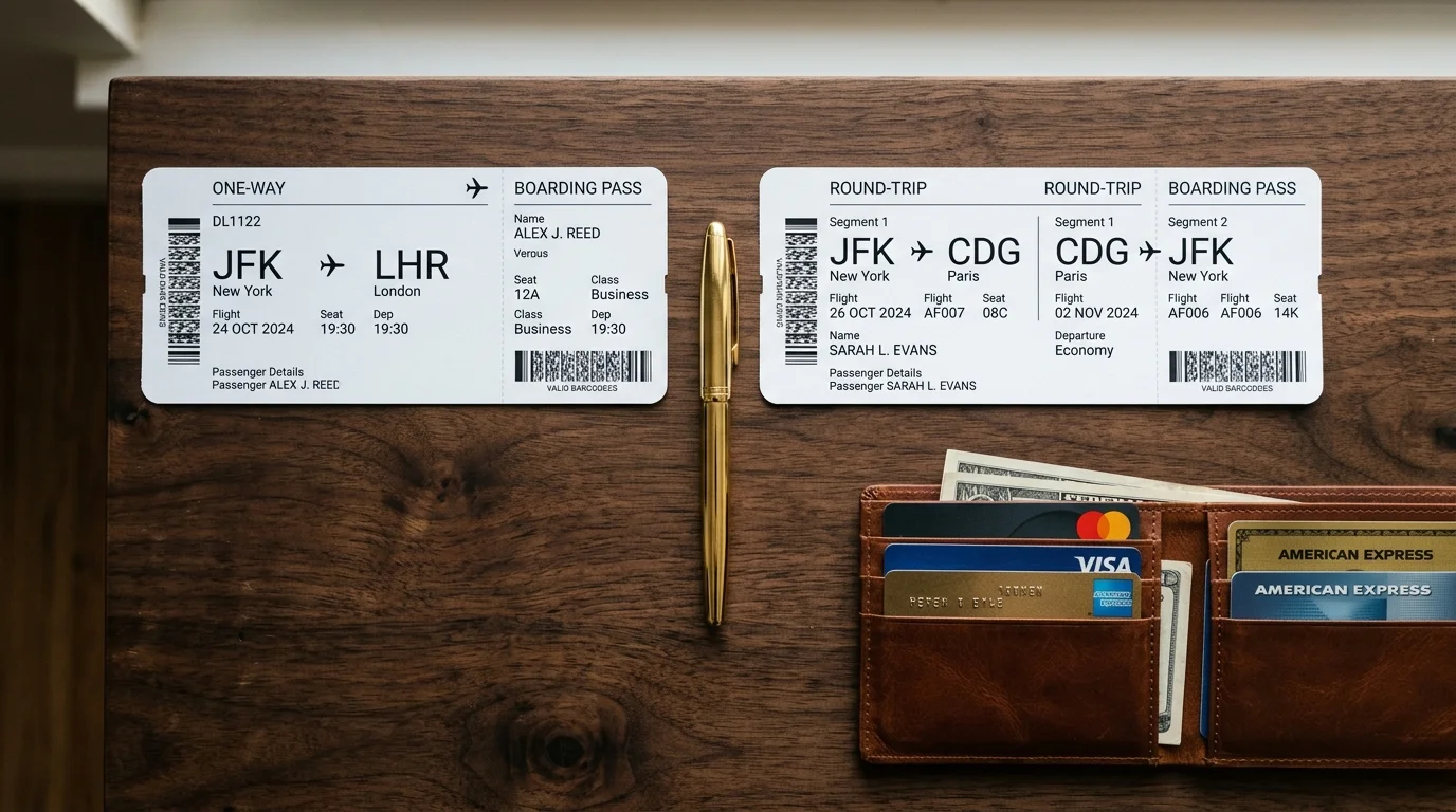 One-way vs round-trip boarding passes compared