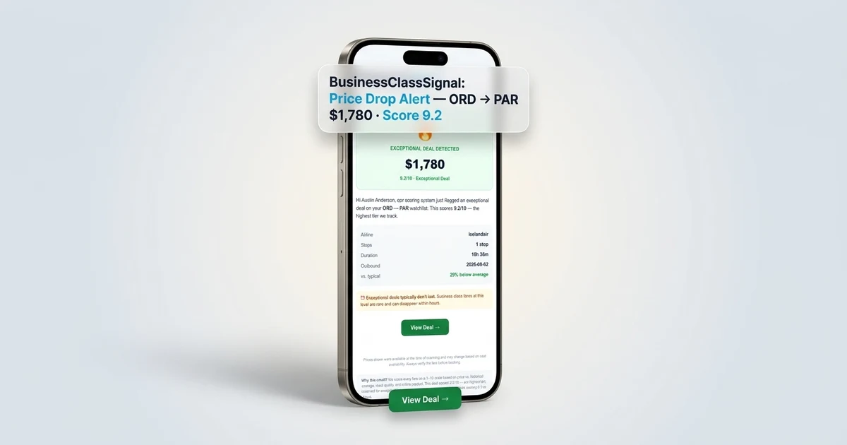 What is a Business Class Fare Alert? (Beginner's Guide)