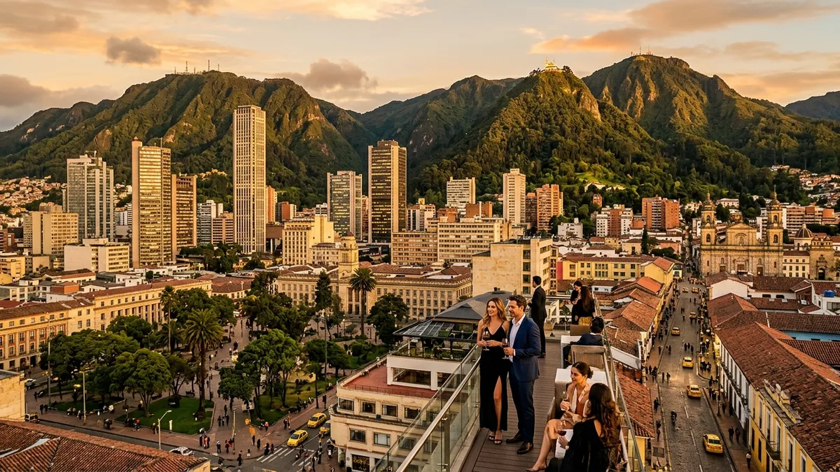 Business class travel from New York to Bogotá