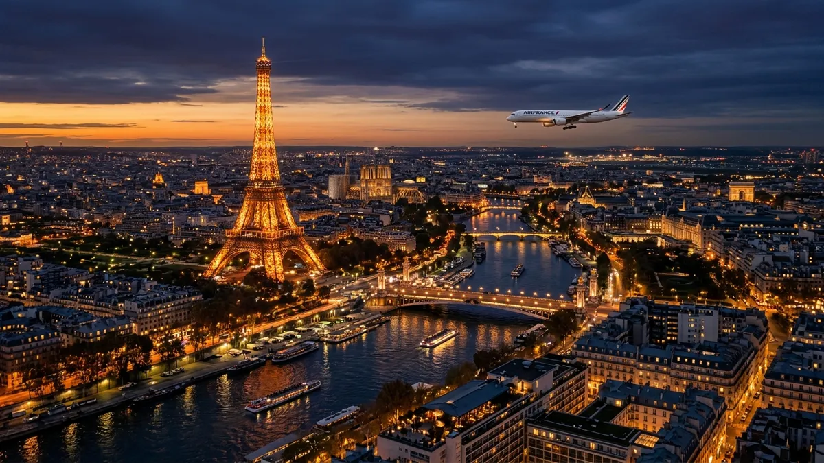 Business class travel from New York to Paris