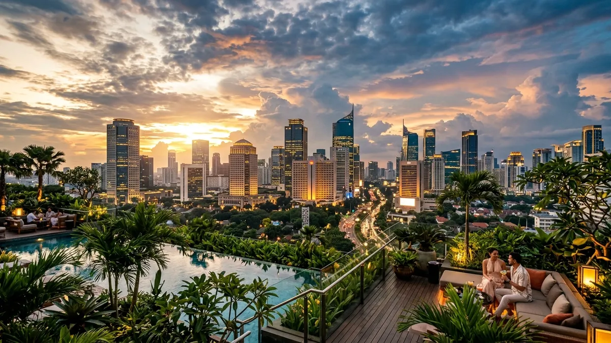 Business class travel from New York to Jakarta