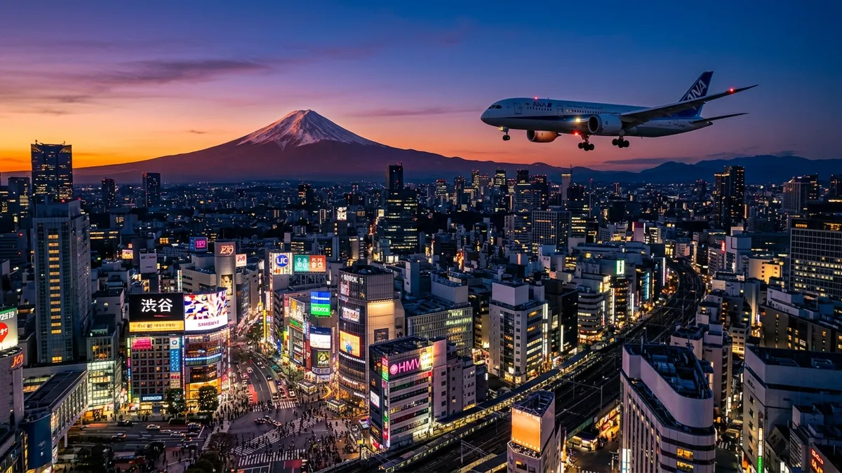 Business class travel from New York to Tokyo