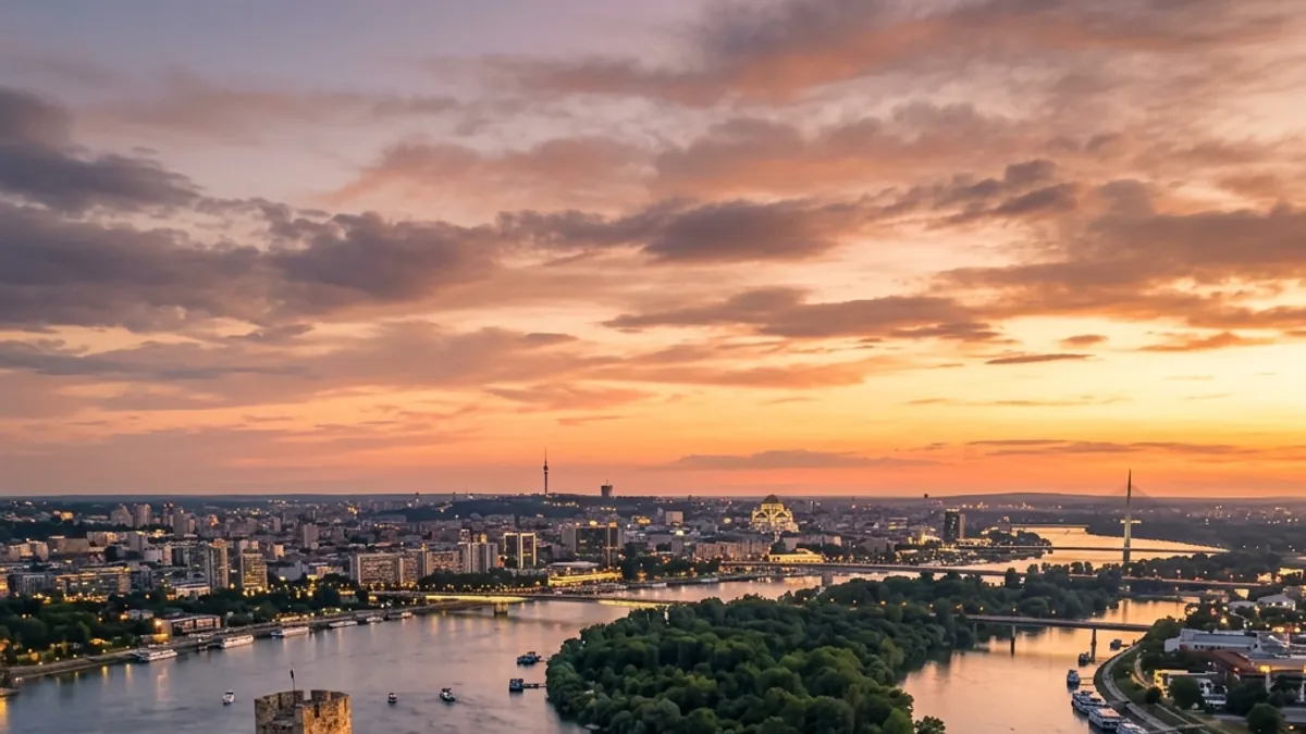 Belgrade Serbia confluence of Sava and Danube rivers