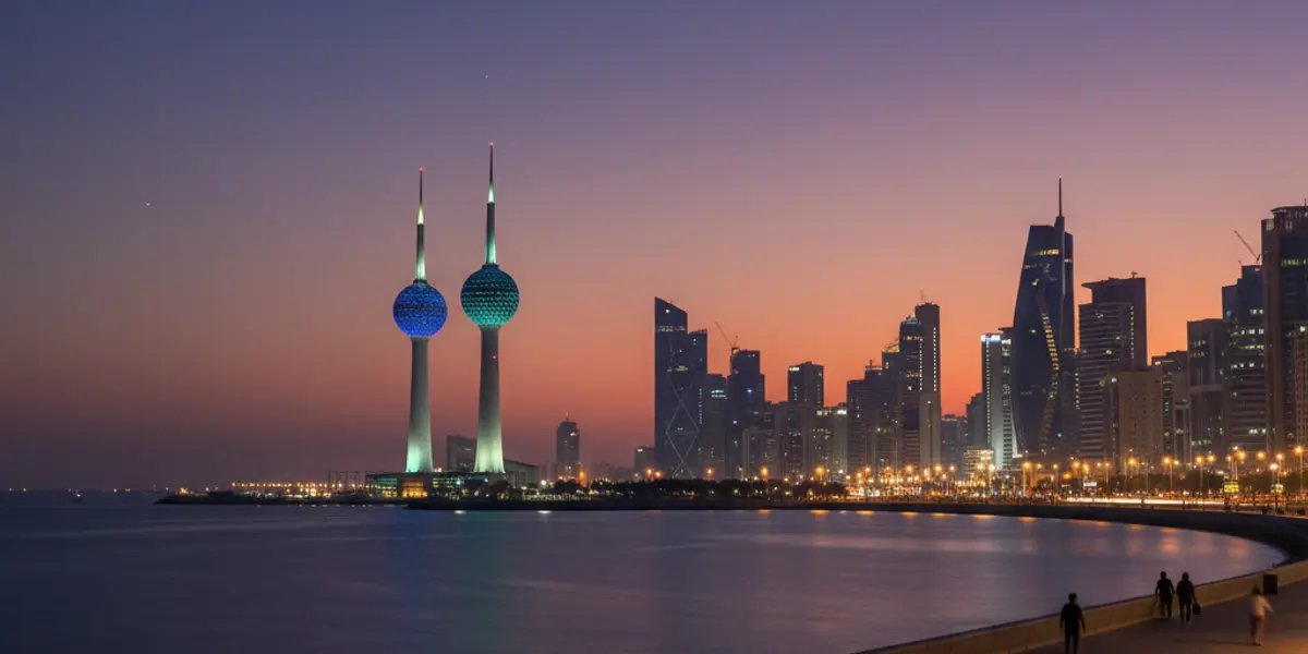 Kuwait Towers at twilight