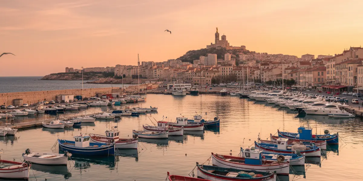 Marseille Vieux-Port and basilica