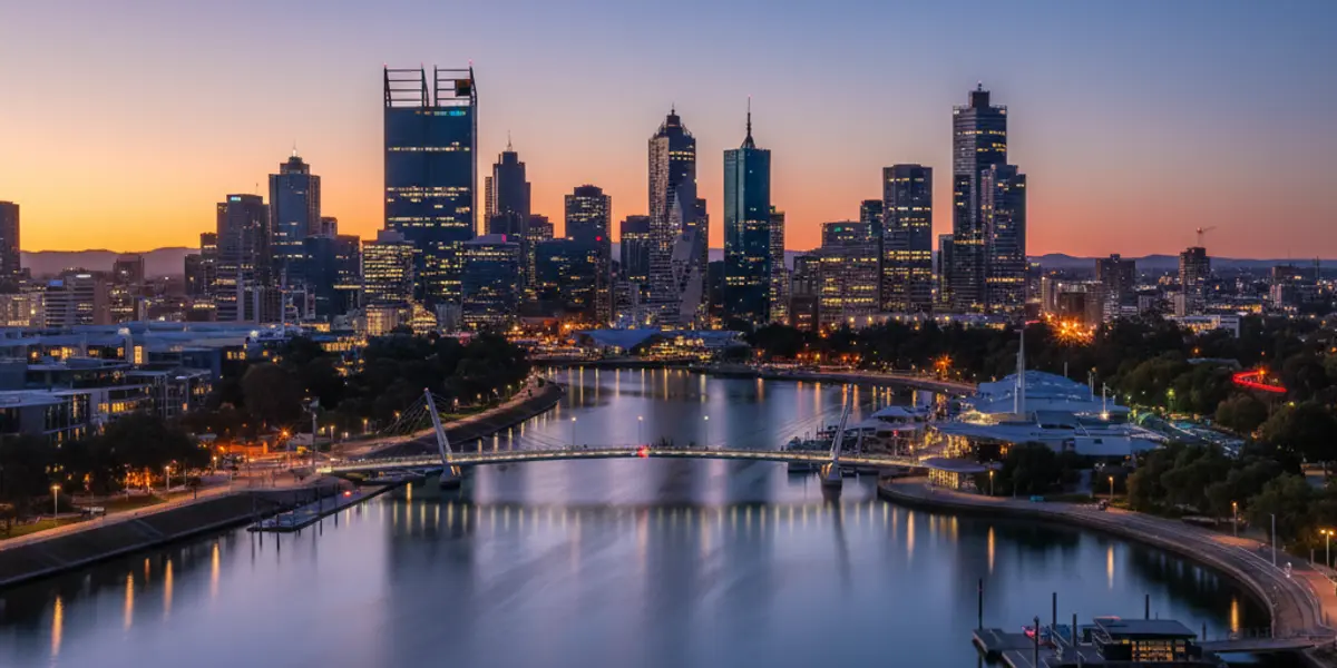 Perth Elizabeth Quay at dusk