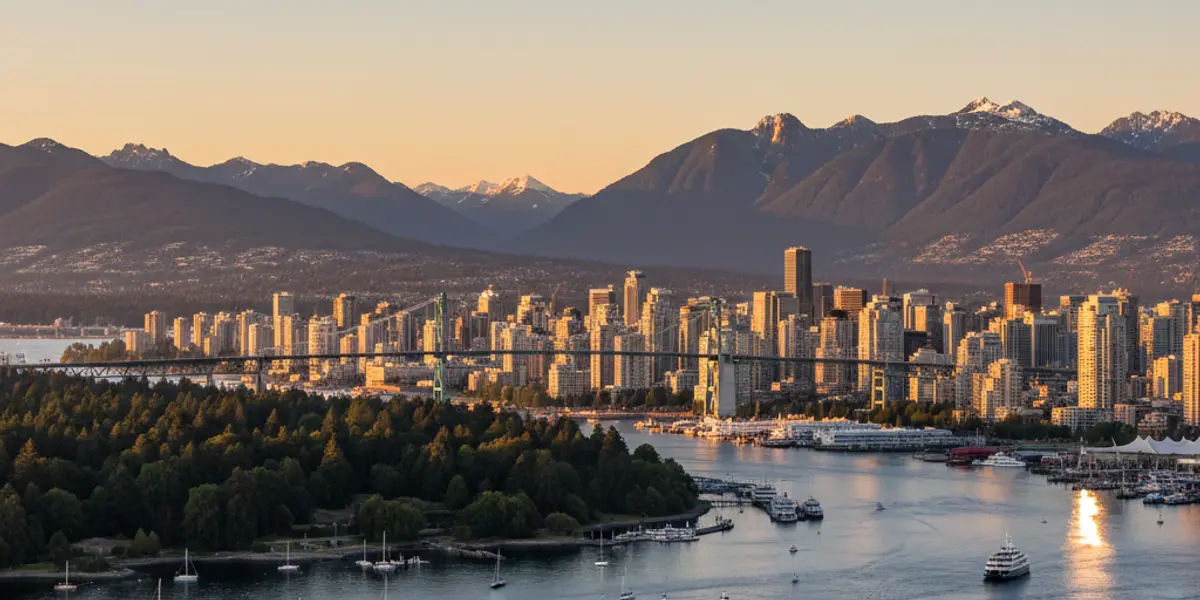 Vancouver skyline with mountains